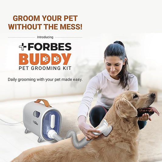 Eureka Forbes Buddy Pet Grooming Vacuum Kit | 5 Accessories for Dogs & Cats | Adjustable Suction | All-Weather Heater Mode | Multi-Stage Filtration | Easy Dust Disposal