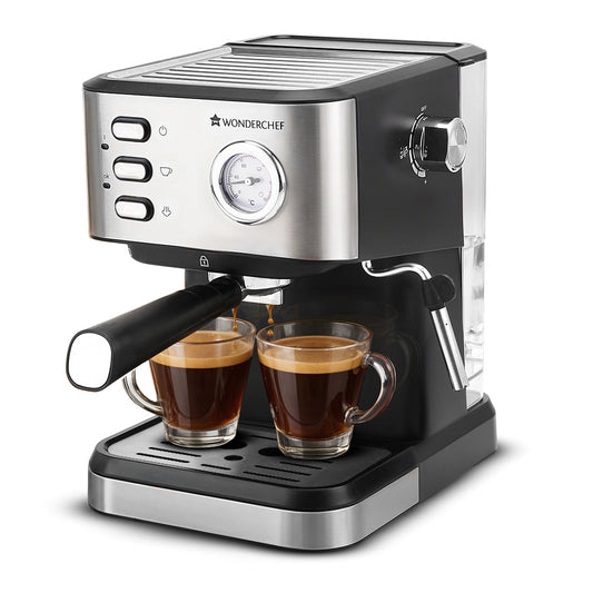 Regenta Espresso Coffee Machine, 19-bar, Make Espressos, Cappuccinos & Lattes at Home, With Steamer, Metal Porta Filter, Temperature Dial, 2 Year Warranty