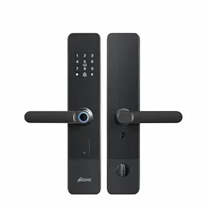 Ozone Smart Wi-Fi Lock for Wooden & Metal Doors, 4-Way Access, OzoLife App, Fingerprint, Password, RFID Card, 35-100 mm Door Thickness, Free Installation, 2 Years Warranty (Black | Antique Bronze)