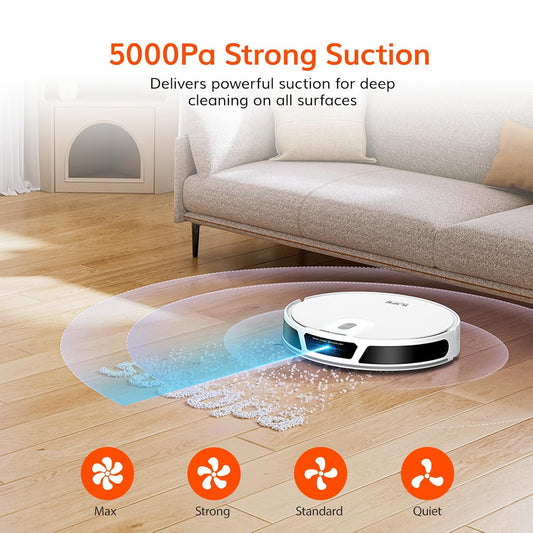 ILIFE V20 Robot Vacuum & Mop with 5000Pa Suction, Smart Laser Navigation & Pet Hair Cleaning