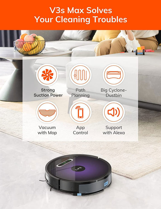 ILIFE V3s Max Smart Robot Vacuum & Mop with Strong Suction & Auto Navigation