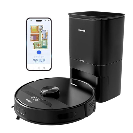 Eureka Forbes SmartClean Robotic Vacuum Cleaner with Auto Bin | Powerful Suction | Automatic Dust Collection | Smart App & Voice Control | Multi-Surface Cleaning