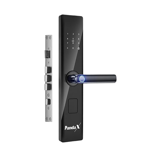PandaX Smart Door Lock | 6-in-1 Entry with Fingerprint, WiFi App, PIN Code, RFID, OTP & Key | Digital Lock for Main Door & Wooden Doors | 2 Year Warranty | Matte Black