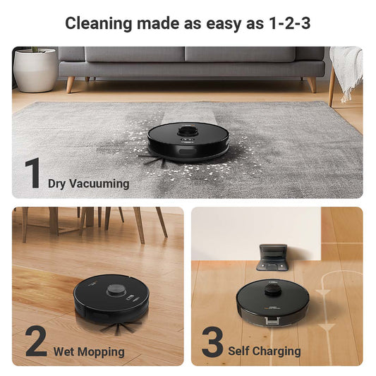 Eureka Forbes LVAC Voice Nuo Robotic Vacuum Cleaner | Dry & Wet Cleaning | Smart Voice Control | 3D Laser Mapping | Silent Operation | Powerful Suction