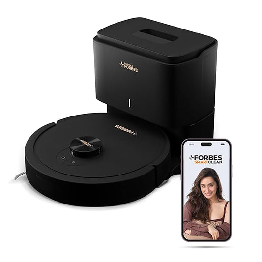 Eureka Forbes SmartClean Robotic Vacuum Cleaner with Auto Bin | Powerful Suction | Automatic Dust Collection | Smart App & Voice Control | Multi-Surface Cleaning