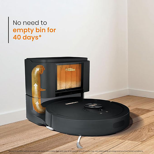 Eureka Forbes SmartClean Robotic Vacuum Cleaner with Auto Bin | Powerful Suction | Automatic Dust Collection | Smart App & Voice Control | Multi-Surface Cleaning