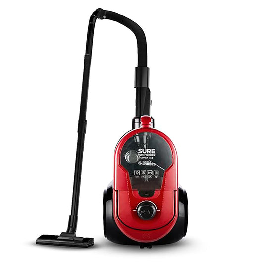 Eureka Forbes SuperVac Bagless Vacuum Cleaner | 1600W Powerful Suction | Cyclonic Technology | 7 Accessories | 1L HEPA Filter | Compact, Lightweight & Easy to Use | 1-Year Warranty | Red