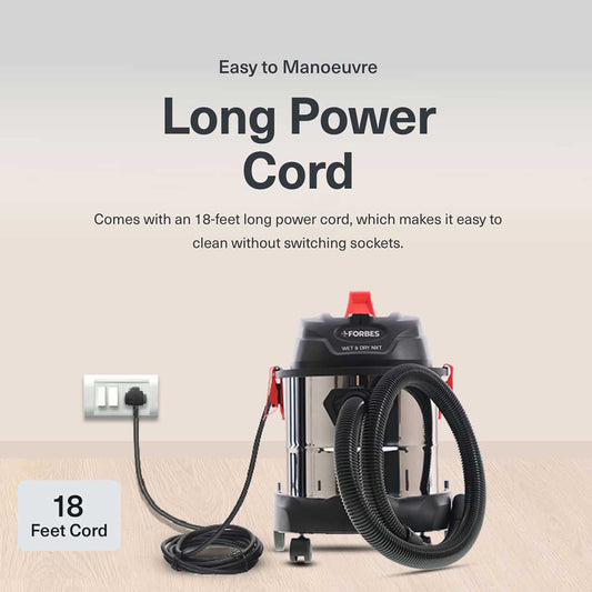 Eureka Forbes Wet & Dry Nxt Vacuum Cleaner | Powerful Suction for Wet & Dry Cleaning | Multi-Surface Use | Durable & Easy to Handle