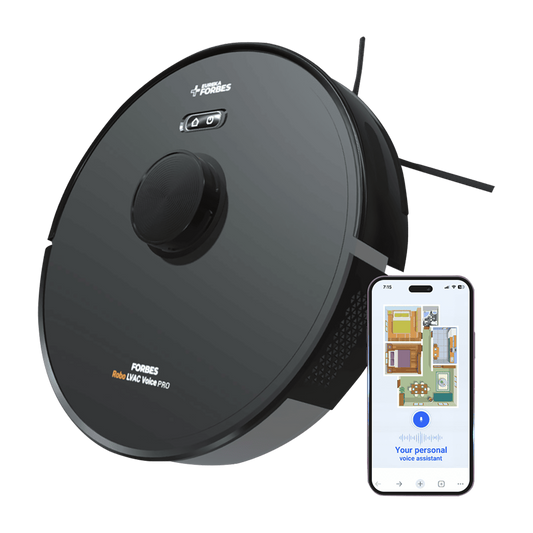 Eureka Forbes LVAC Voice Pro Robotic Vacuum Cleaner | Dry & Wet Cleaning | Smart Voice Control | 3D Laser Mapping | Silent Operation | Powerful Suction