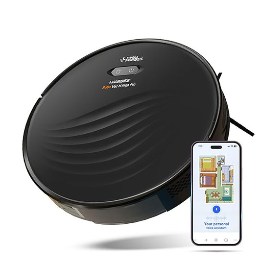 Eureka Forbes Vac & Mop Pro Robotic Vacuum Cleaner | NextGen Gyro 2.0 Navigation | 3S Mopping | Compact & Slim Design | PetPro Technology | Ideal for Indian Floors | Smart App Control