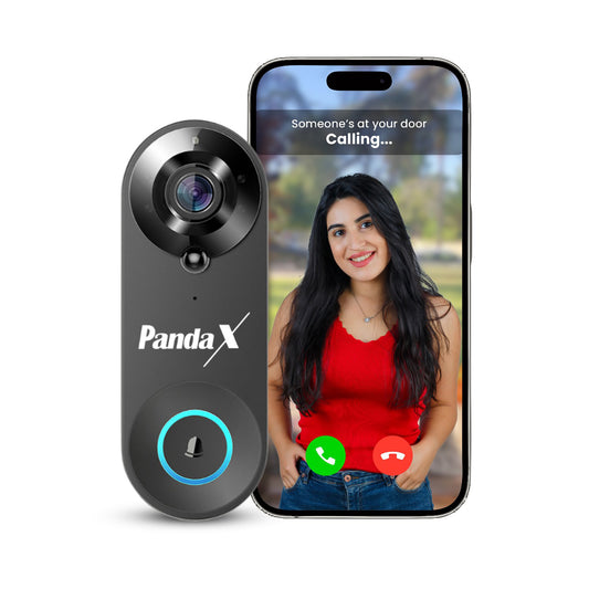 PandaX Smart Doorbell: Wi-Fi Video Doorbell with AI Motion Detection | Family Sharing | 1080p HD | Night Vision | 2-Way Audio | True Wireless